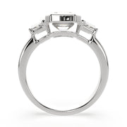 2.5 Carat VS1 D Lab Grown Diamond Trilogy Emerald Ring